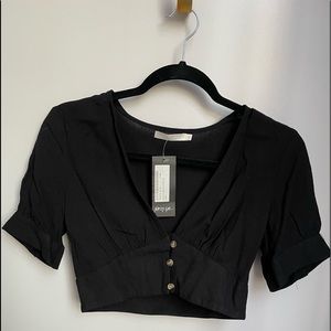 Nasty Gal Buttoned Crop Top